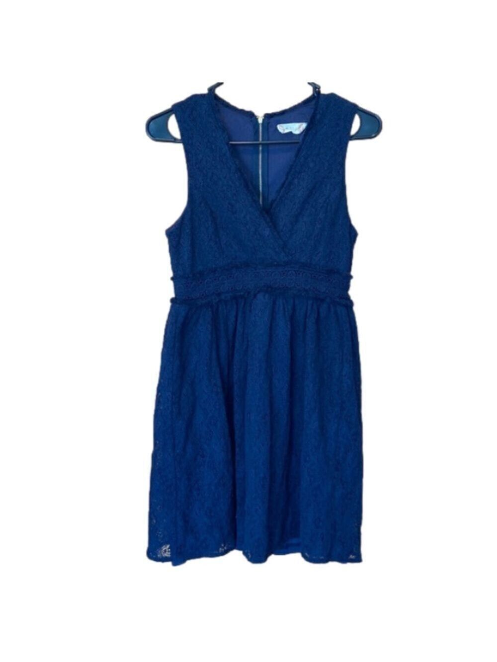 Altar'd State Navy Blue Sleeveless Lace Mini Dress Size Medium